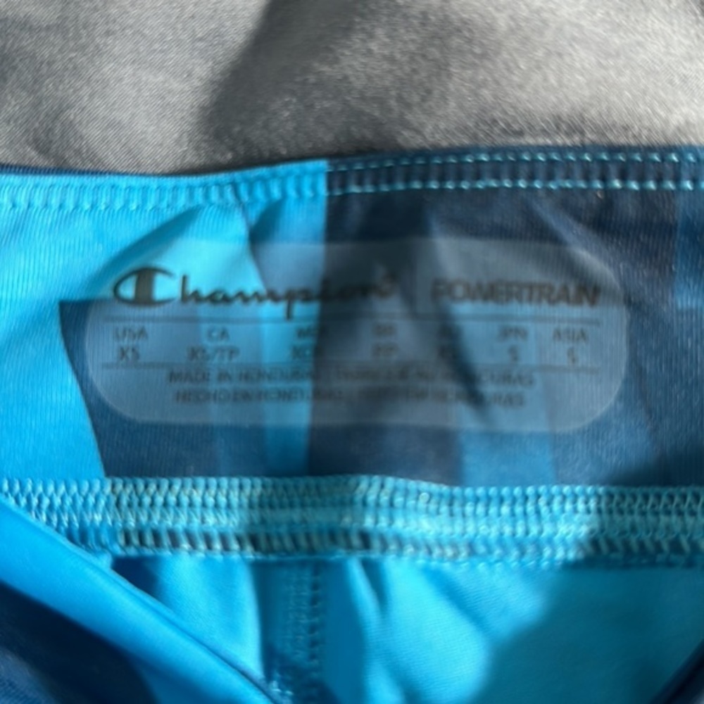 Champion Power Train Teal Navy Capri Leggings Size XS EUC #1614 - Picture 4 of 4